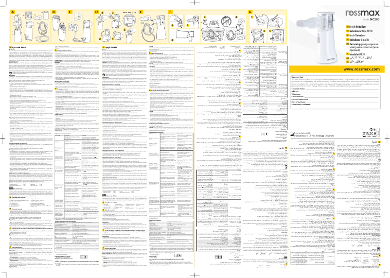 Page 1 of the manual User Manual Rossmax NC200