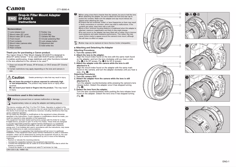 Page 1 of the manual User Manual Canon EF-EOS R