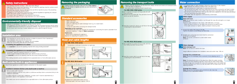 Page 1 of the manual Installation Guide Siemens WS12X261BY