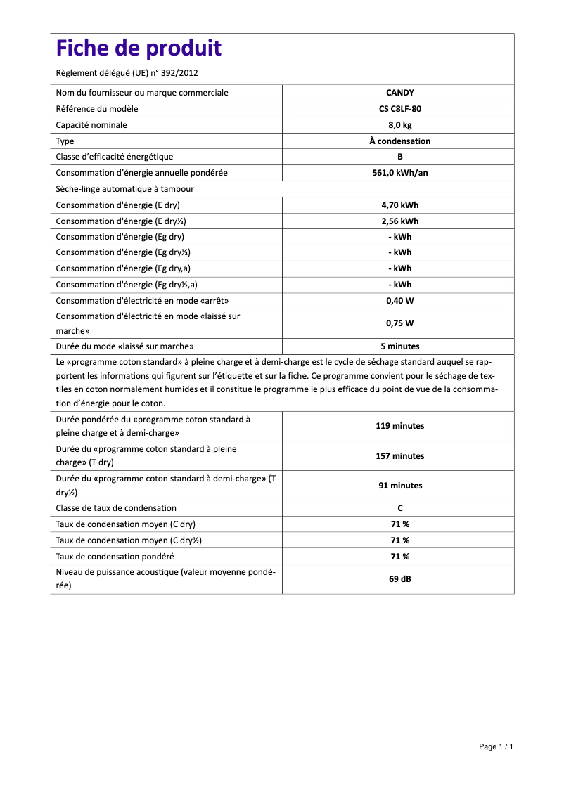 First page image of the manual for CS C8LF-80