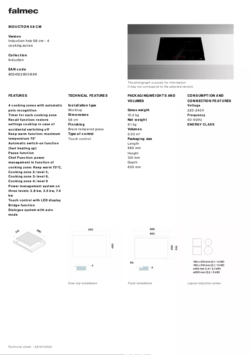 First page image of the manual for Induction Hob 58 cm