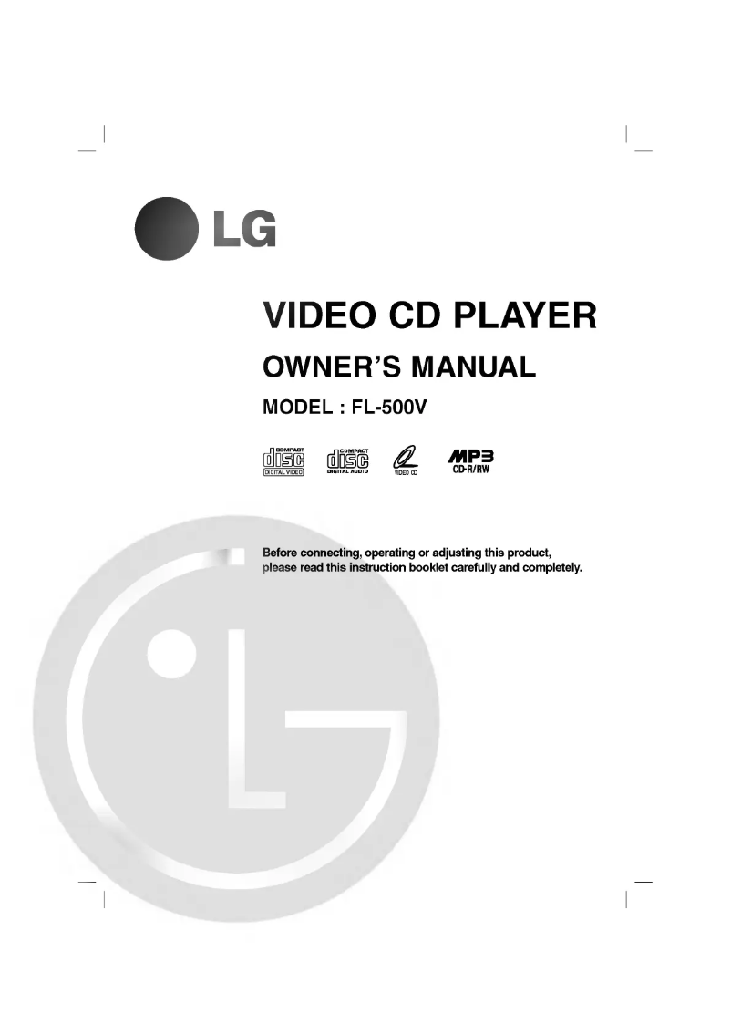 Page 1 of the manual User Manual LG FL-500V