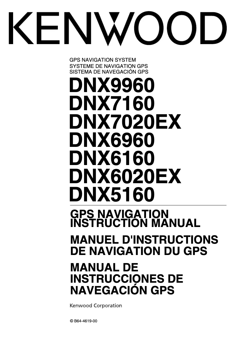 Page 1 of the manual Instruction Manual Kenwood DNX7020EX