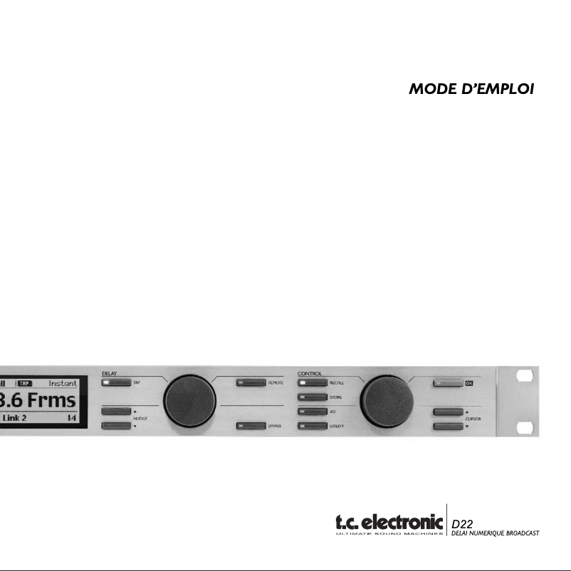 Page 1 of the manual User Manual TC Electronic D22