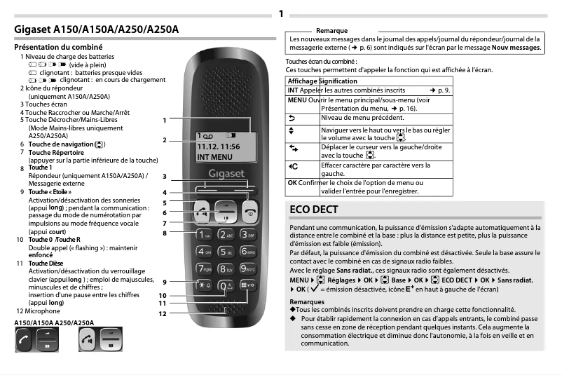 First page image of the manual for A250