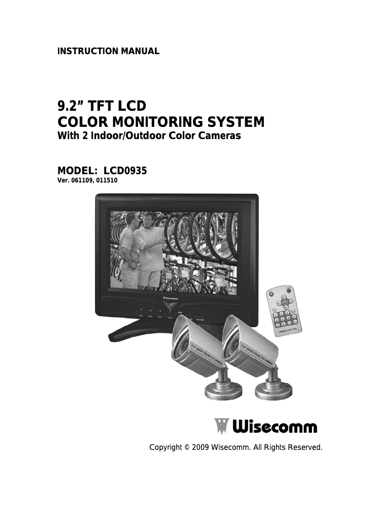 First page image of the manual for LCD0935