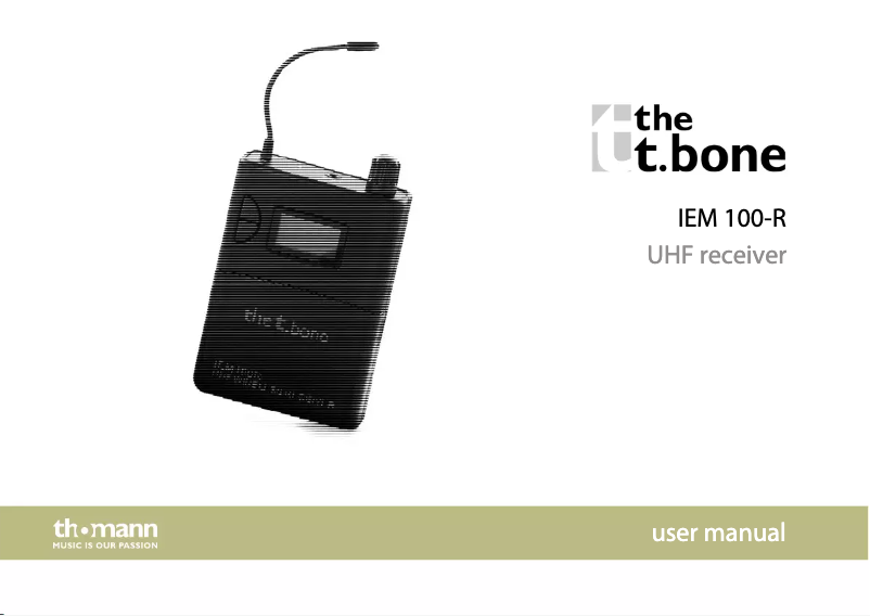 Page 1 of the manual User Manual the t.bone IEM 100-R