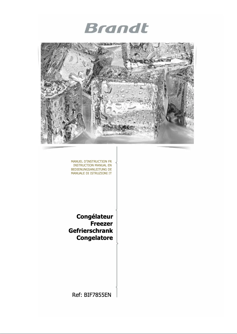 Page 1 of the manual User Manual Brandt BIF7855EN