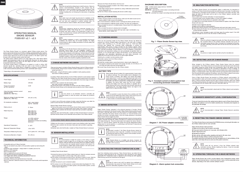 Page 1 of the manual User Manual Fibaro FGSS-101