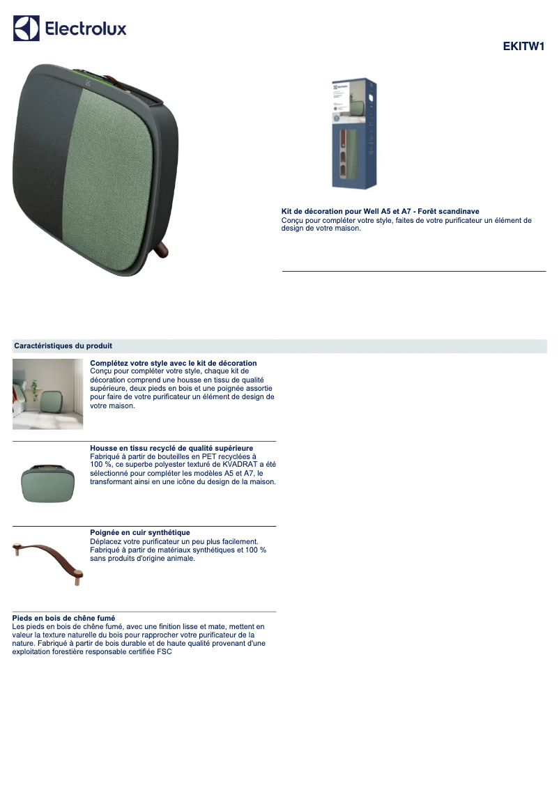 Image de la première page du manuel de l'appareil EKITW1