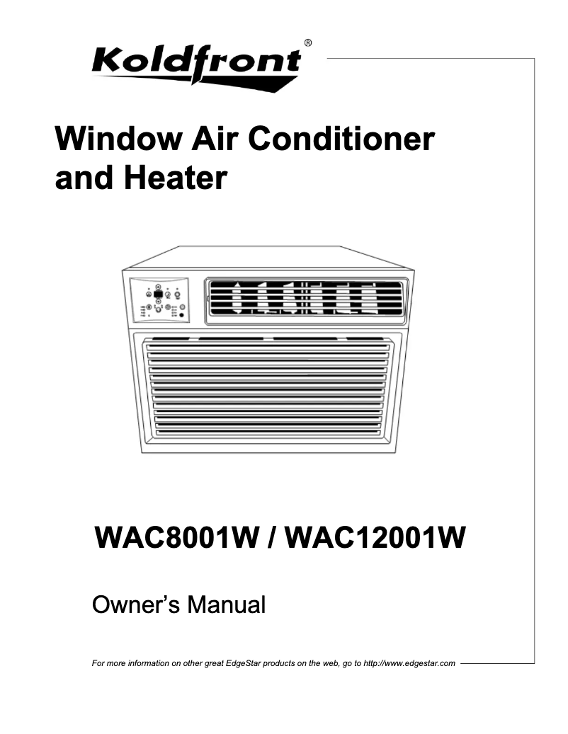 Page 1 of the manual User Manual Koldfront WAC8001W