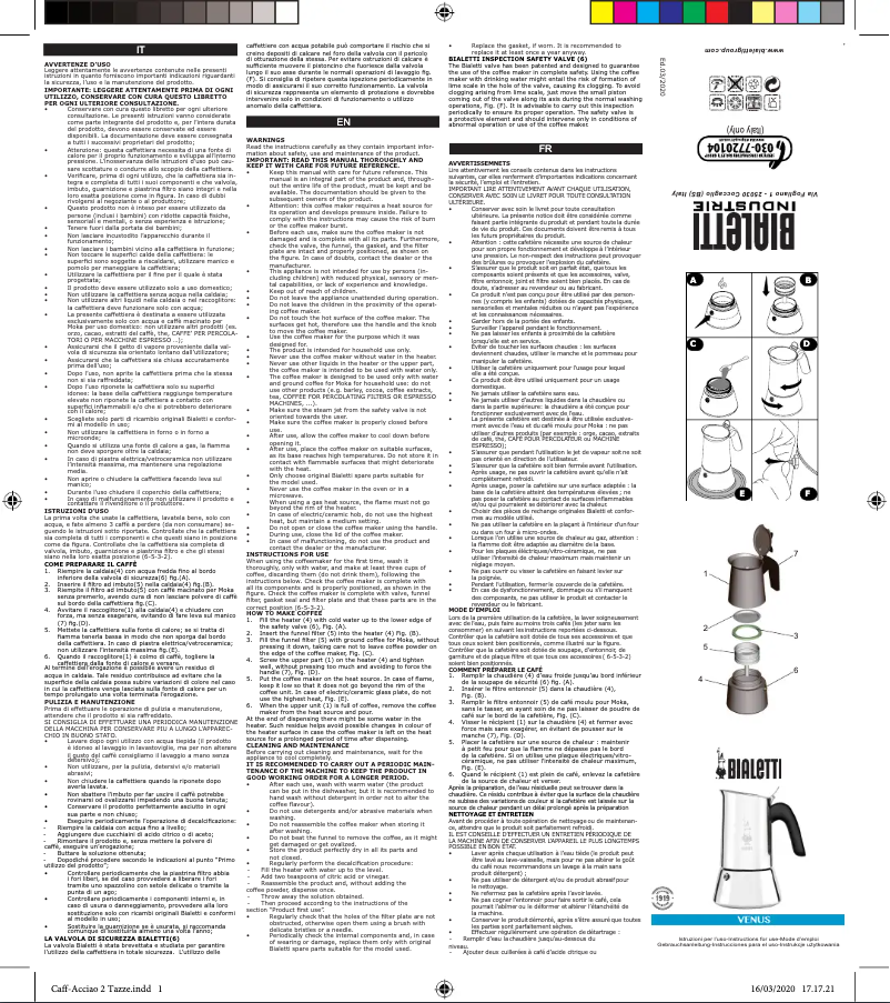 First page image of the manual for Venus