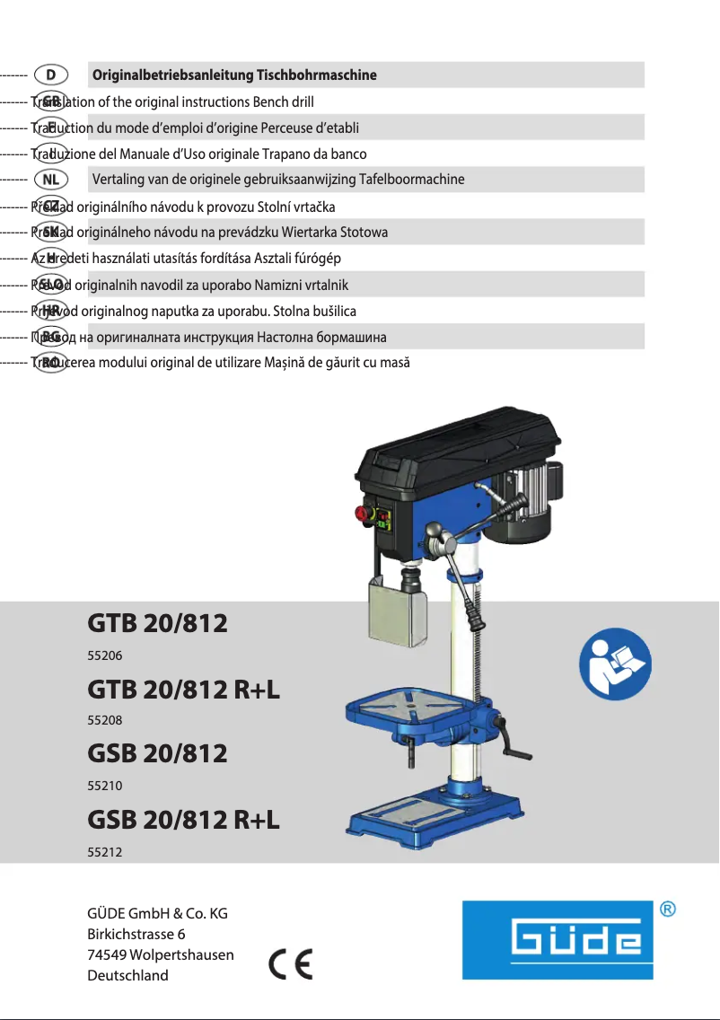 First page image of the manual for GTB 20/812