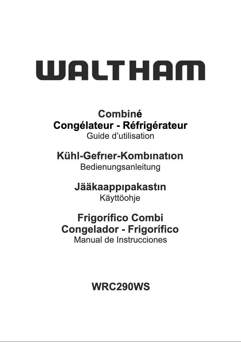 Page 1 of the manual User Manual Waltham WRC290WS