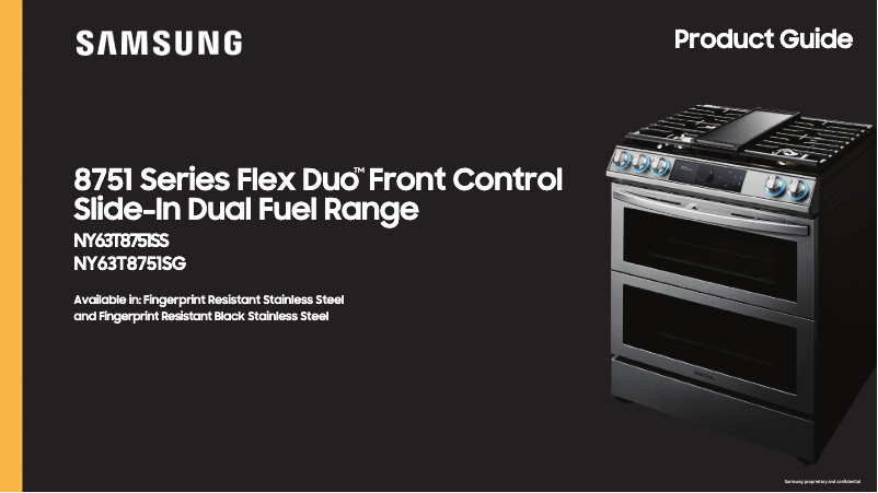 First page image of the manual for NY63T8751SS