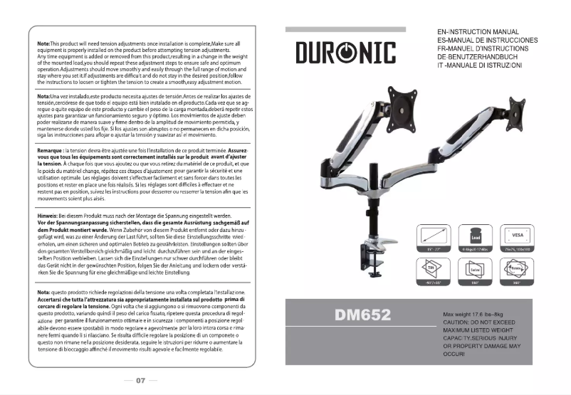 Page 1 of the manual User Manual Duronic DM652