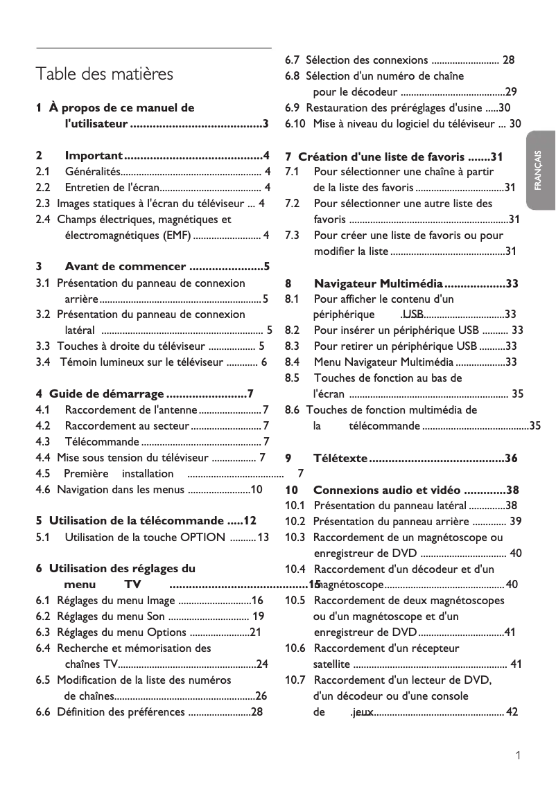 First page image of the manual for 32PFL7332