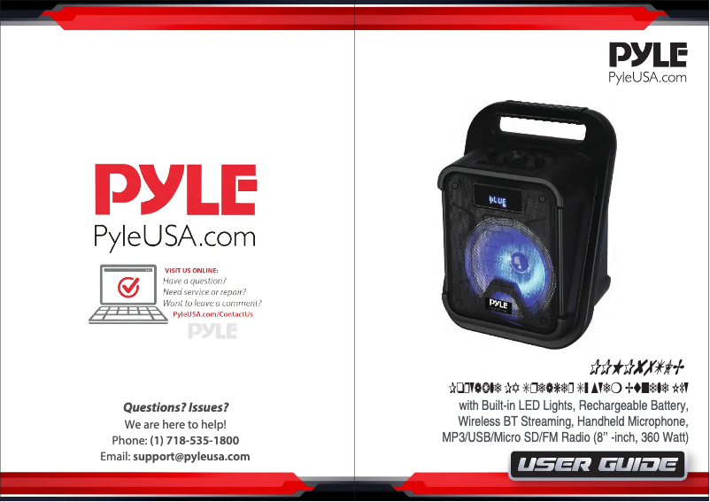 Page 1 of the manual User Manual Pyle PPHP87TLB