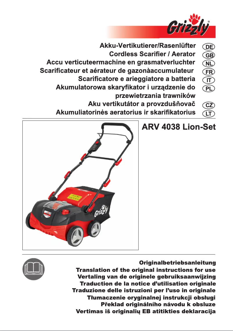 Page 1 of the manual User Manual Grizzly ARV 4038