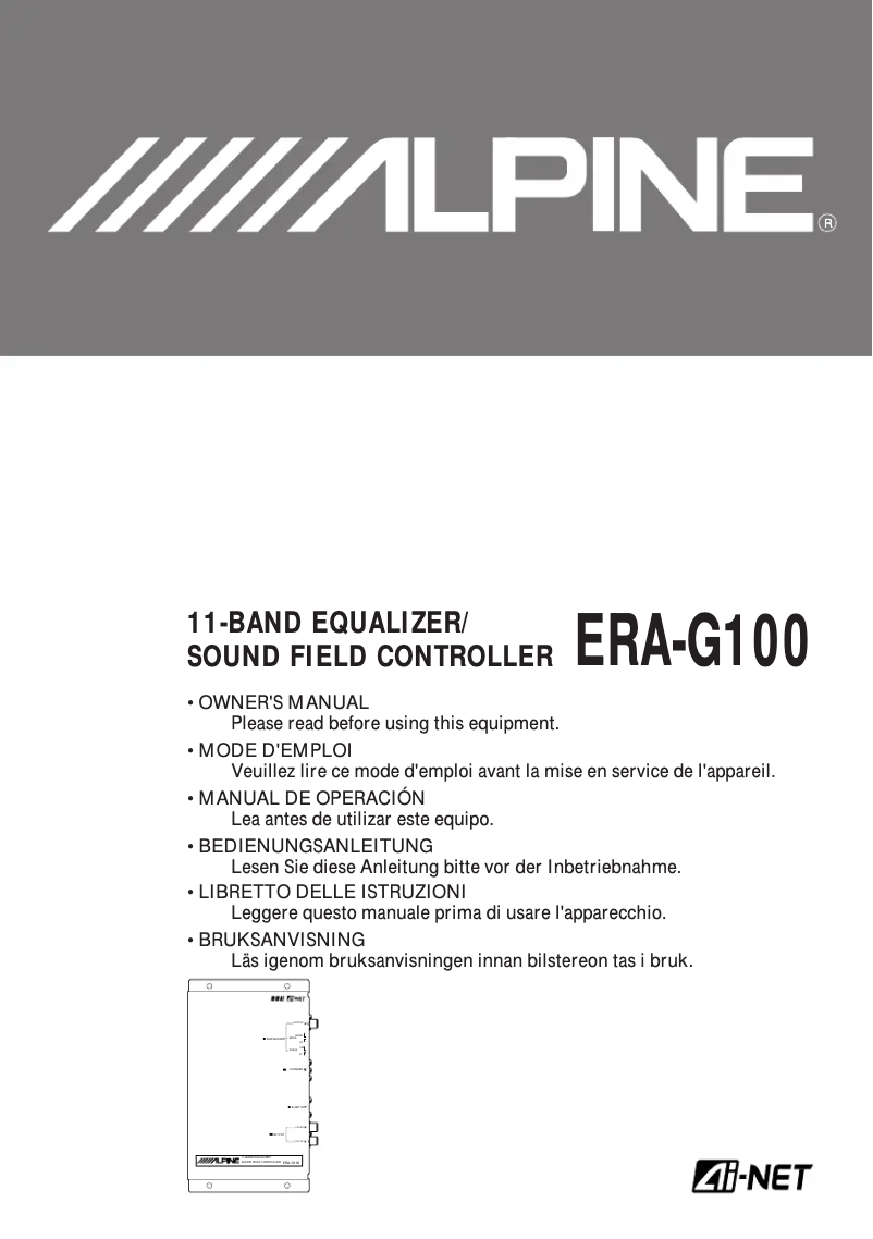 First page image of the manual for ERA-G100