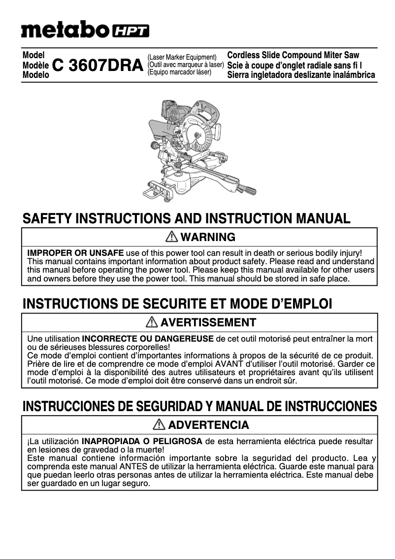First page image of the manual for C3607DRA