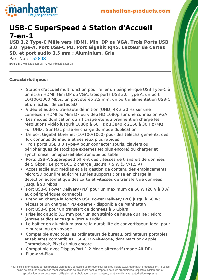 First page image of the manual for 152808