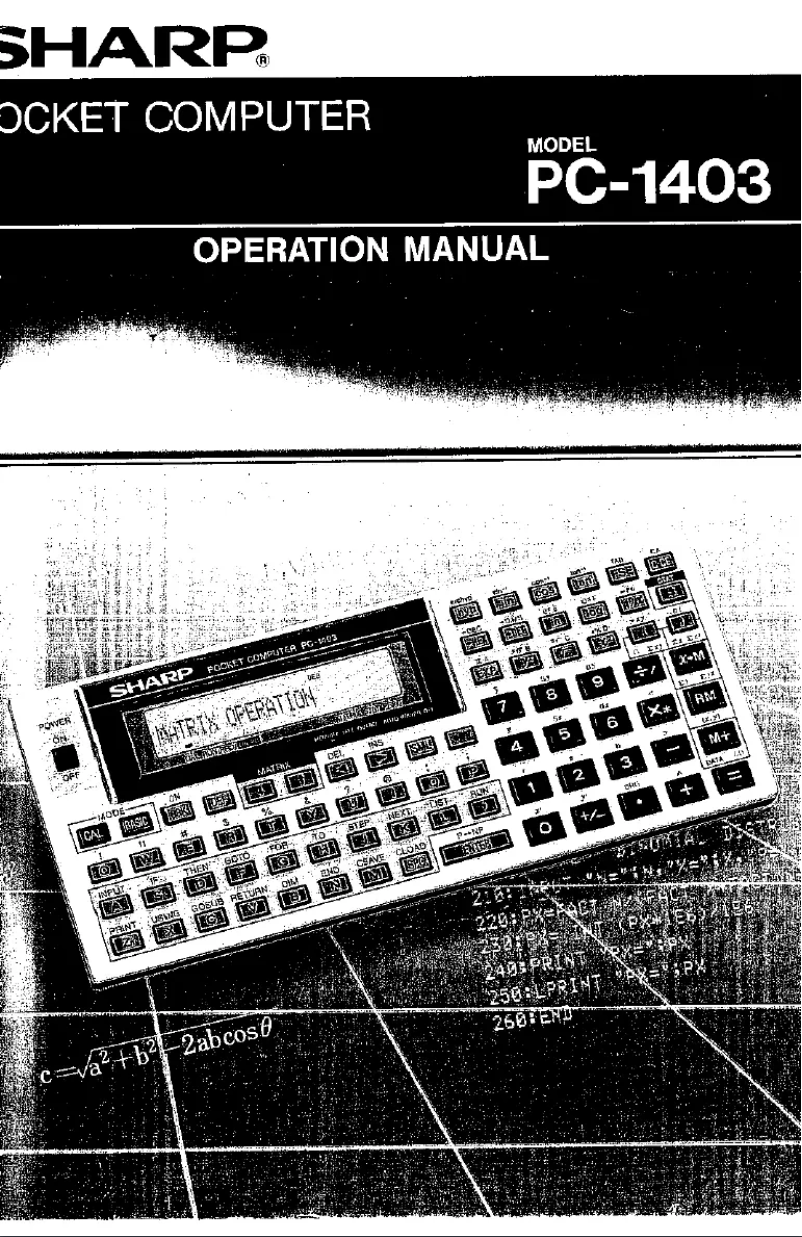 Page 1 of the manual User Manual Sharp PC1403