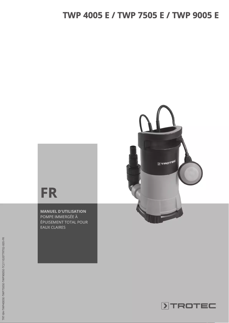 First page image of the manual for TWP 4005 E