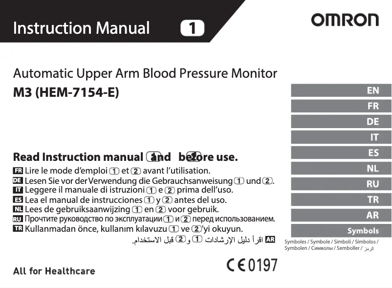 First page image of the manual for M3 HEM-7154-E