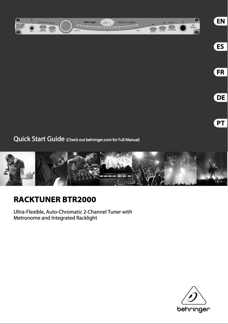 First page image of the manual for Racktuner BTR2000