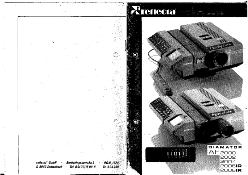 Page 1 of the manual User Manual Reflecta Diamator AF2006IR