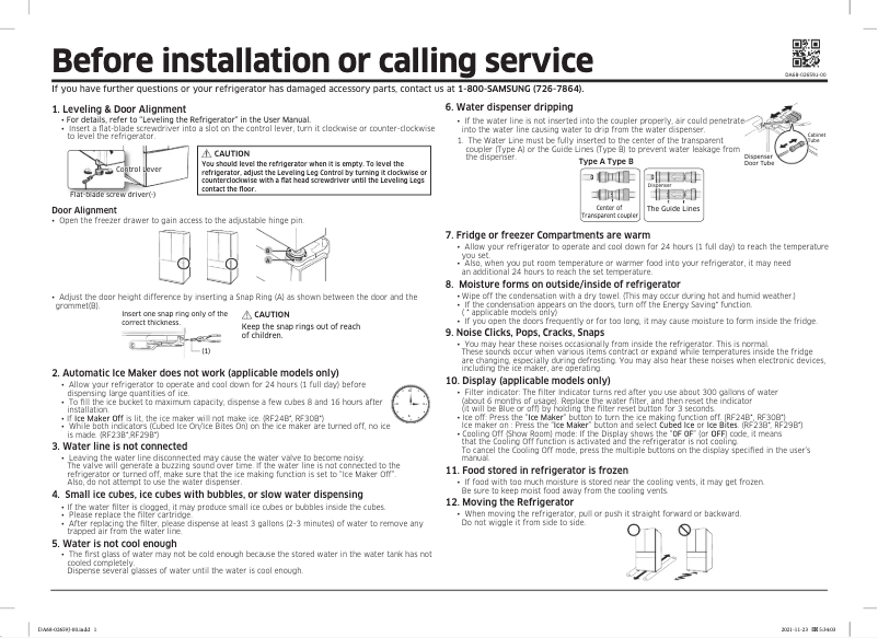 Page 1 of the manual Quick Start Guide Samsung RF23BB8200QL