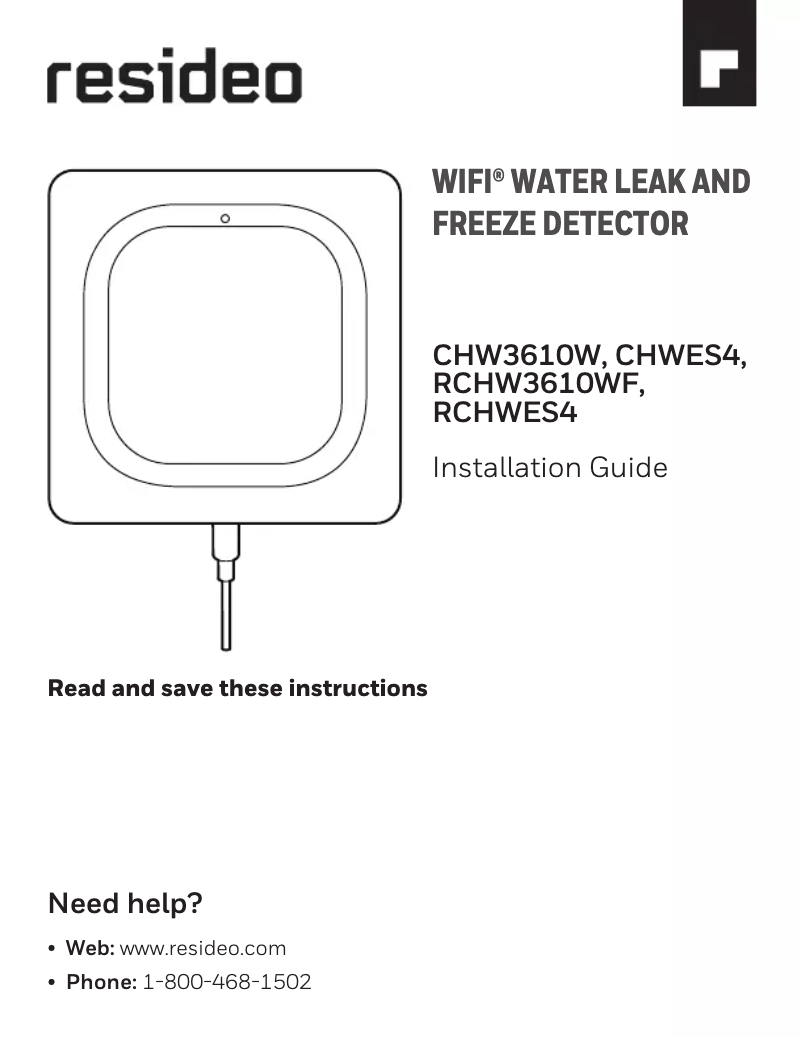 Page 1 of the manual User Manual Honeywell RCHW3610WF1001