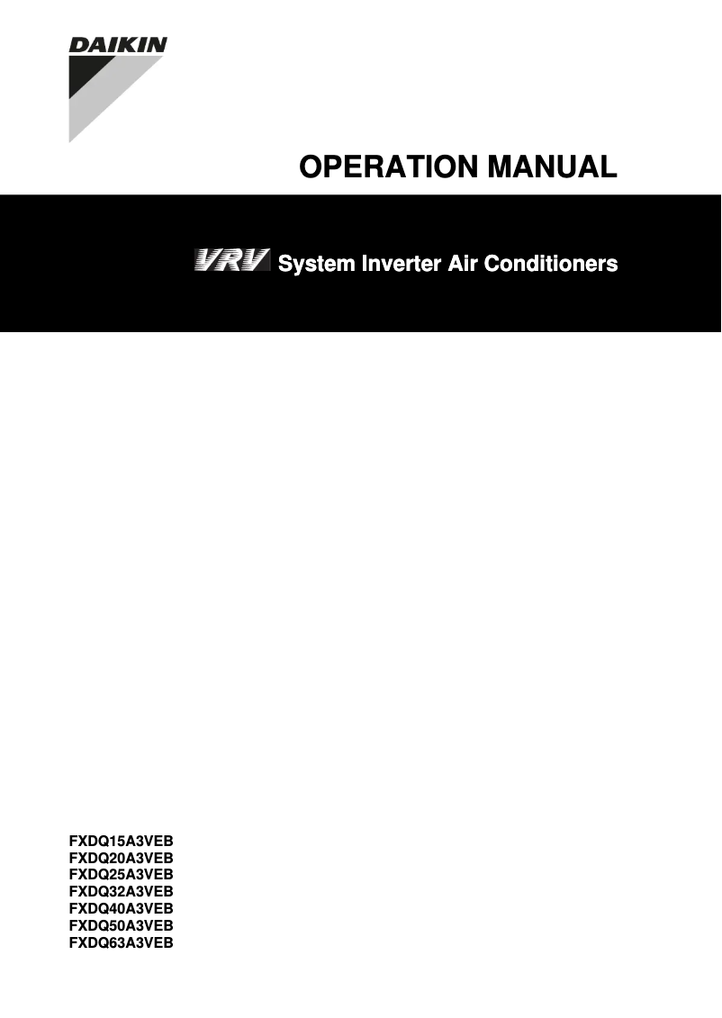 First page image of the manual for FXDQ63A3VEB