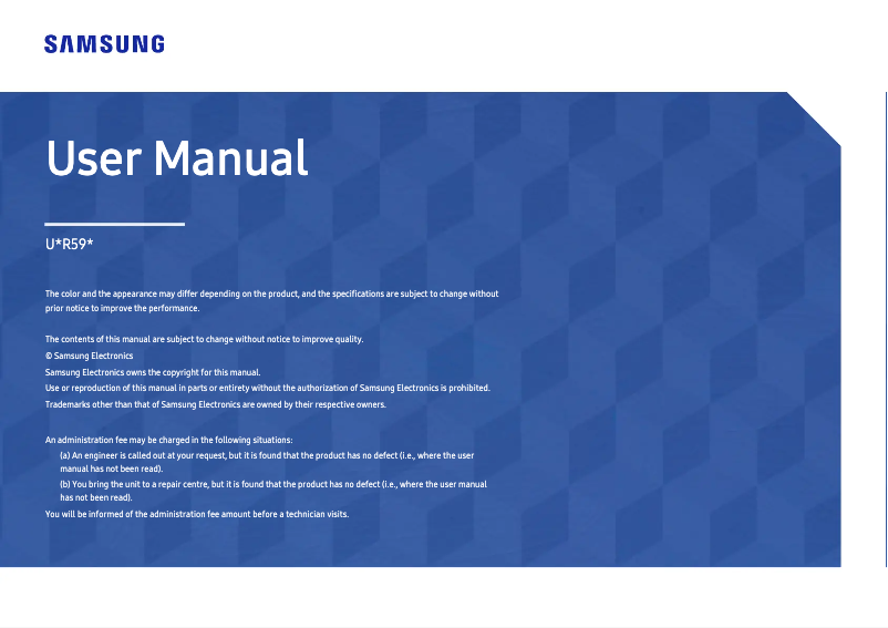 First page image of the manual for U32R590CWC