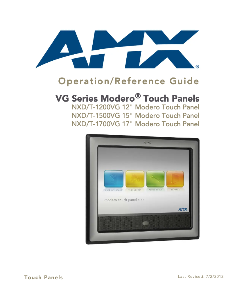 Page 1 of the manual User Manual AMX NXD-1500VG