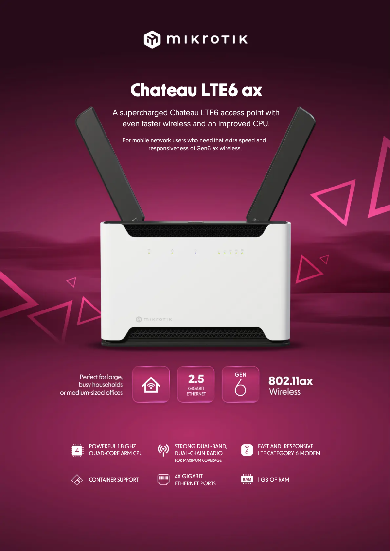 First page image of the manual for Chateau LTE6 ax