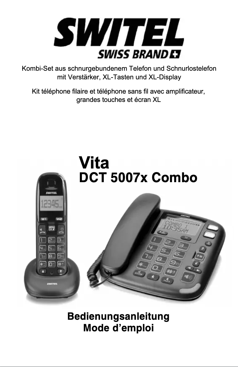 First page image of the manual for Vita DCT50072