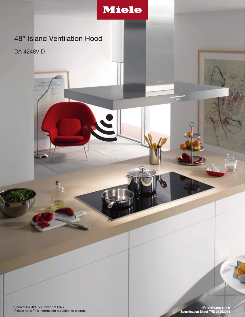 Page 1 of the manual Technical Sheet Miele DA 4248 V D 