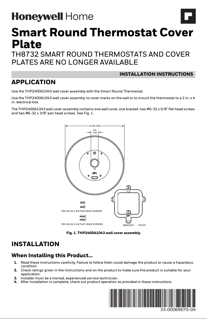 First page image of the manual for THP2400A1050