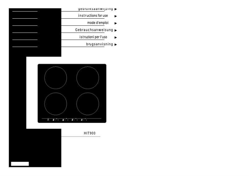 First page image of the manual for HIT900