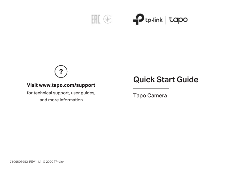 Page 1 de la notice Manuel utilisateur TP-Link Tapo C310
