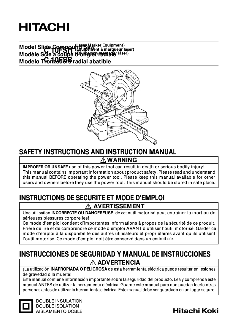 Page 1 of the manual User Manual Metabo C10FSBQ4