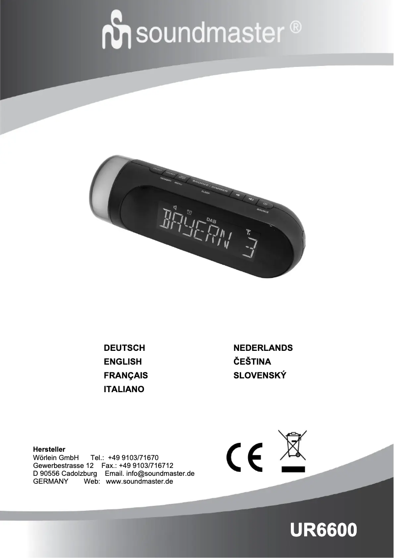 First page image of the manual for UR6600