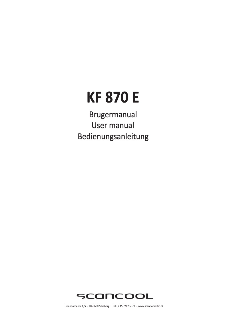 Page 1 of the manual User Manual Scancool KF 870 E