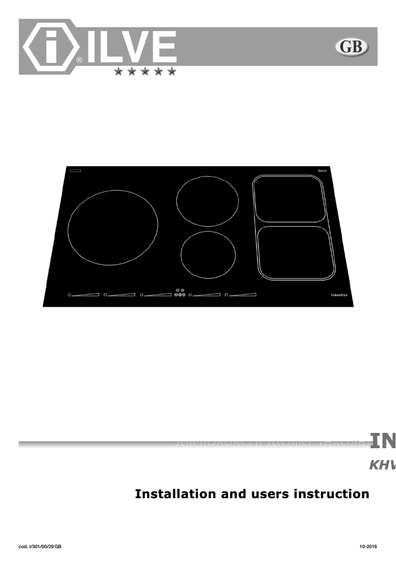 Page 1 of the manual User Manual Ilve KHVI90TC