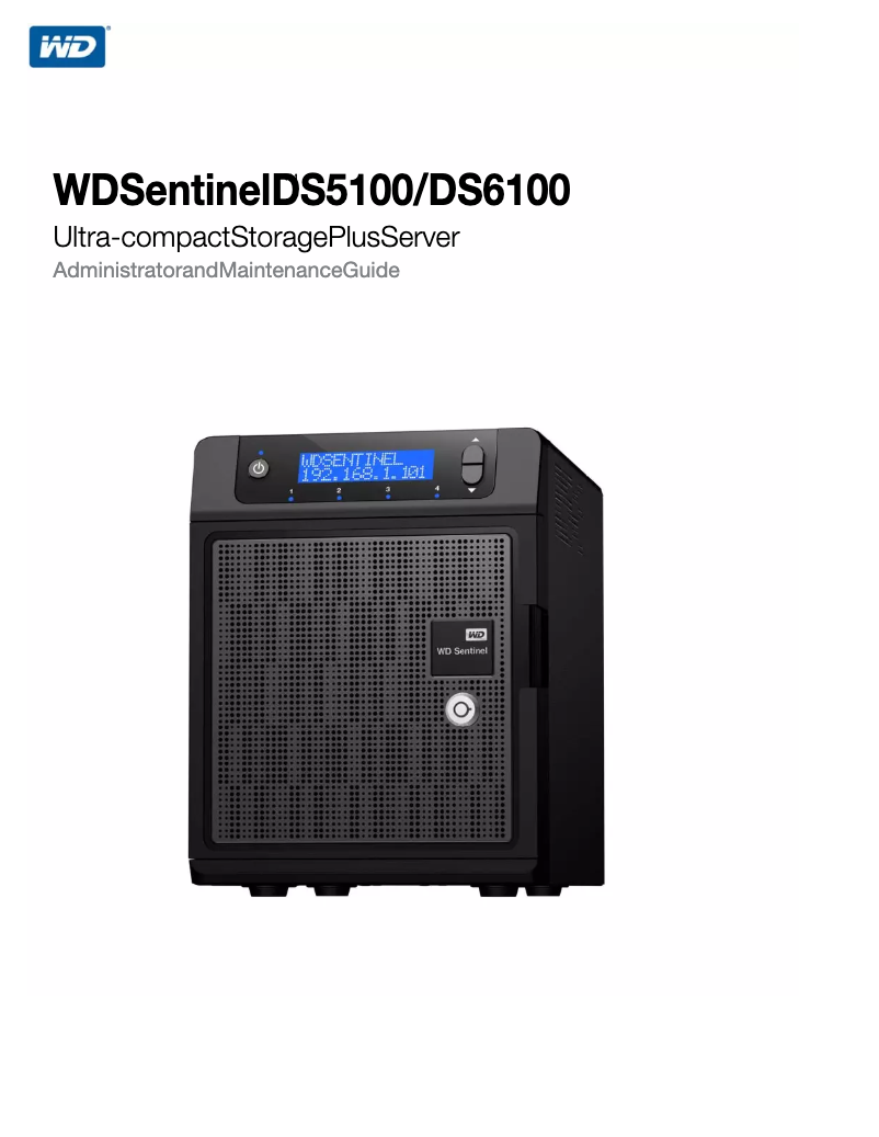 Page 1 of the manual User Manual Western Digital Sentinel DS6100