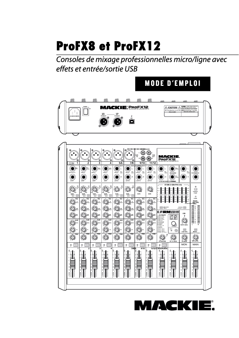 First page image of the manual for ProFX8