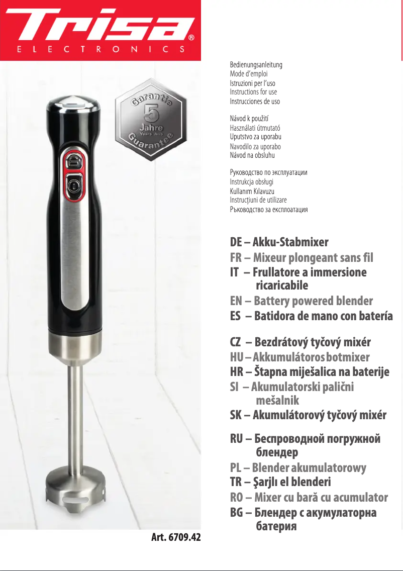 Page 1 of the manual User Manual Trisa 6709.42