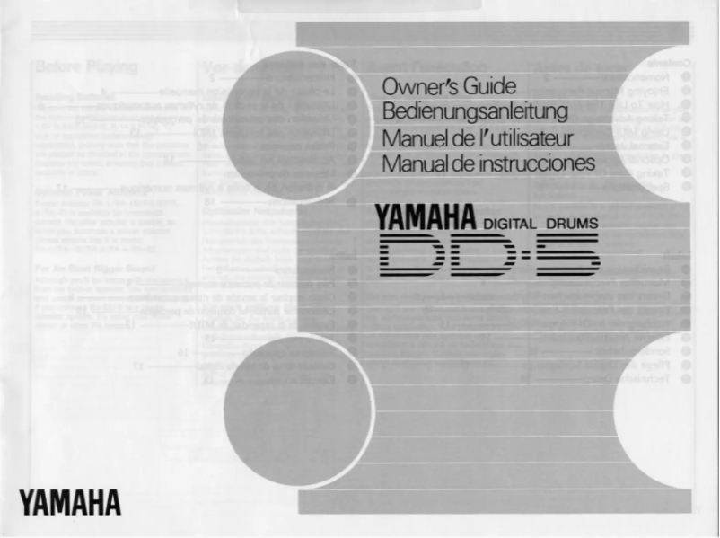 Page 1 of the manual User Manual Yamaha DD-5